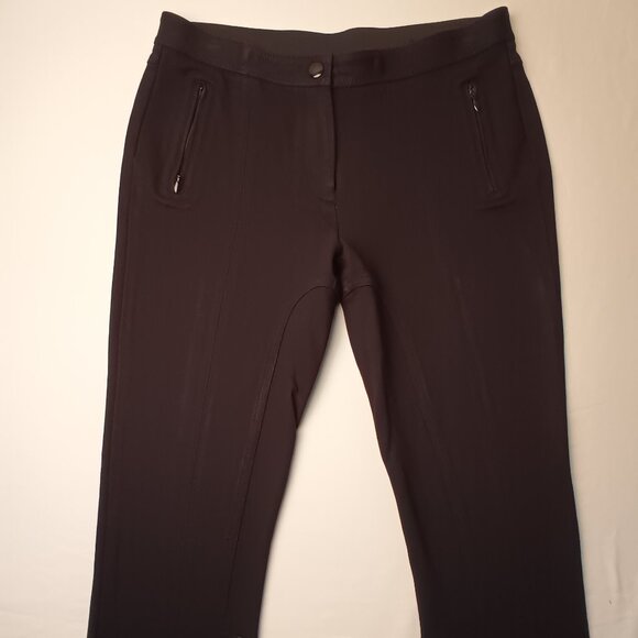 Chico's Equestrian Style Riding Pants Size 6 Mid Rise Skinny Leg Black Color - Picture 2 of 9